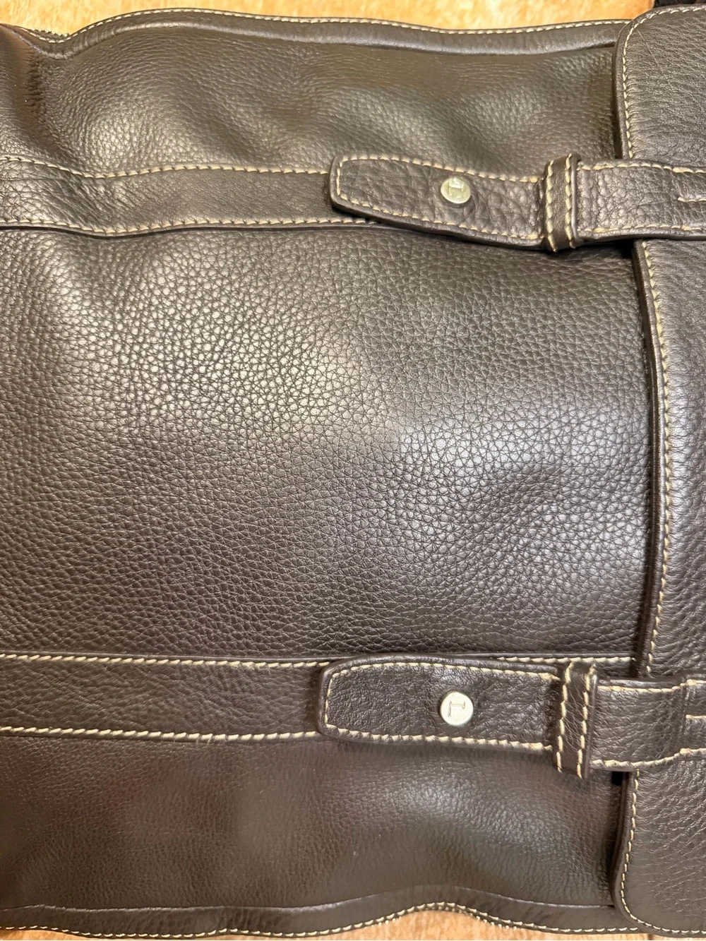 Men's Levenger Brown Leather Messenger Bag with Adjustable Strap